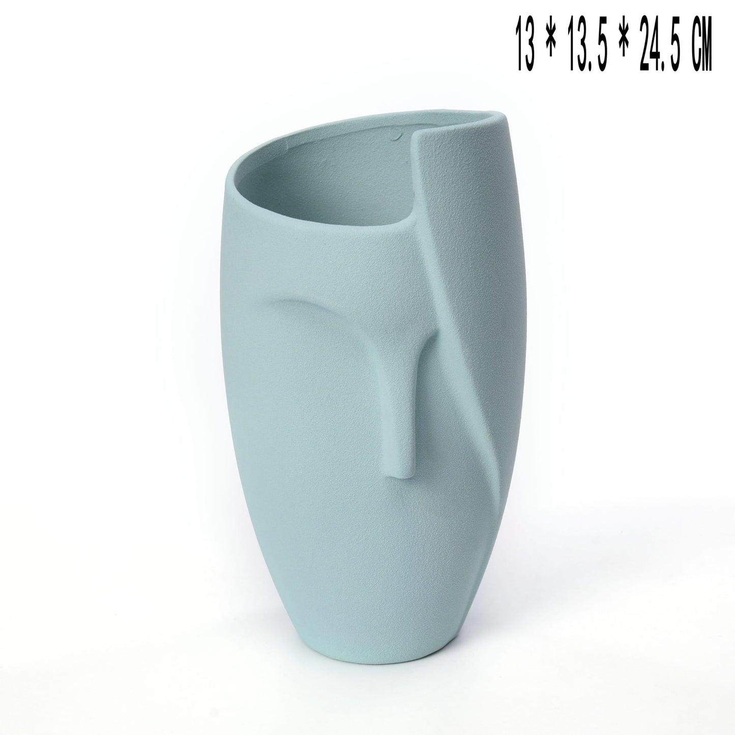 Blue Ceramic Face Planter