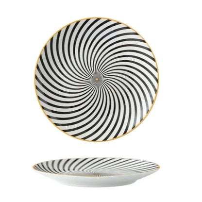 Geometric Pattern Ceramic Plate