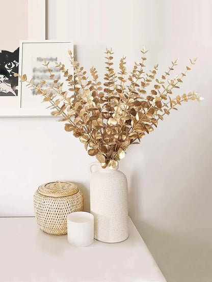 Whimsical Gold Eucalyptus Leaves