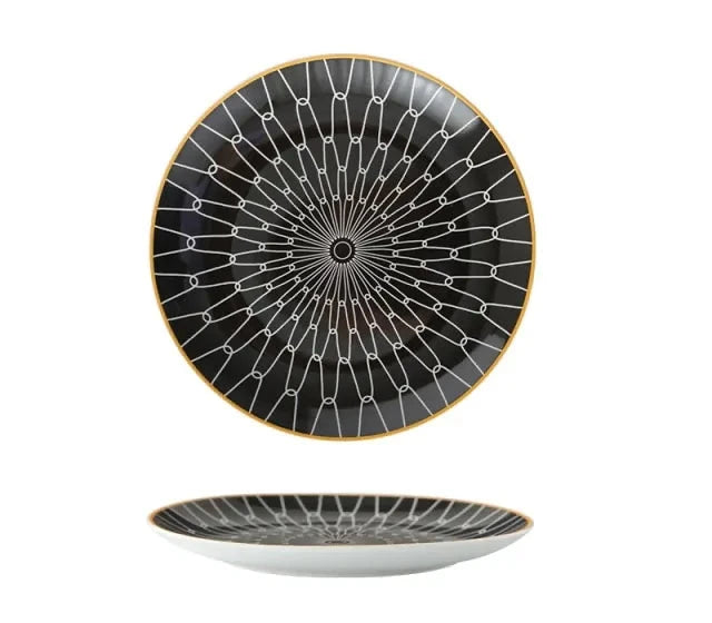 Geometric Pattern Ceramic Plate