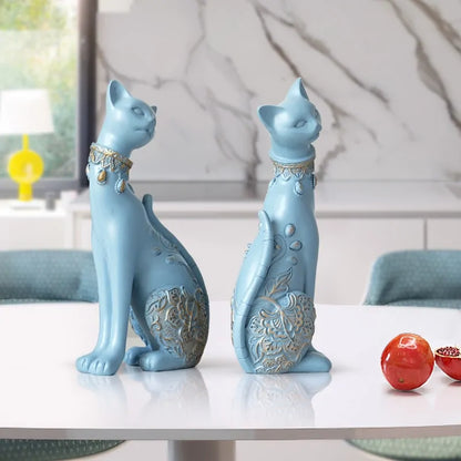 Figurine Decorative Resin Cat Statue