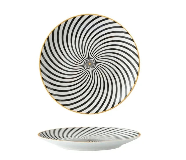 Geometric Pattern Ceramic Plate