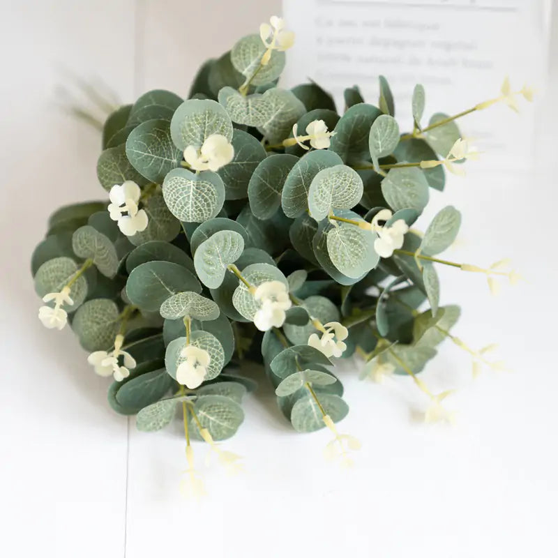 Eucalyptus Stems with Flowers